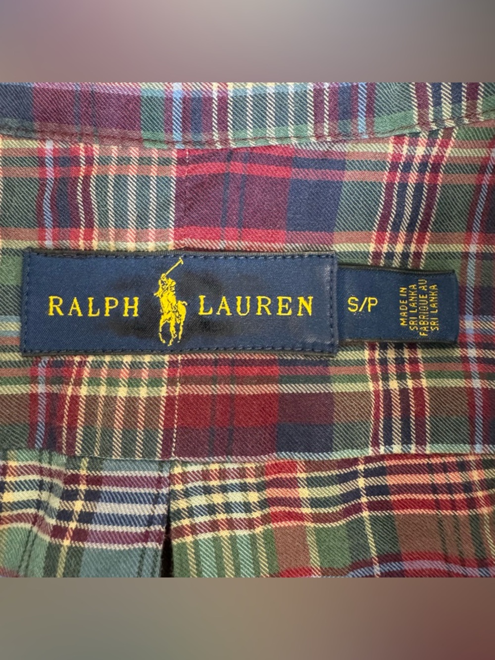Polo Ralph Lauren Plaid Oxford Button Down Shirt Men’s Small 100% Cotton Classic - Picture 4 of 12